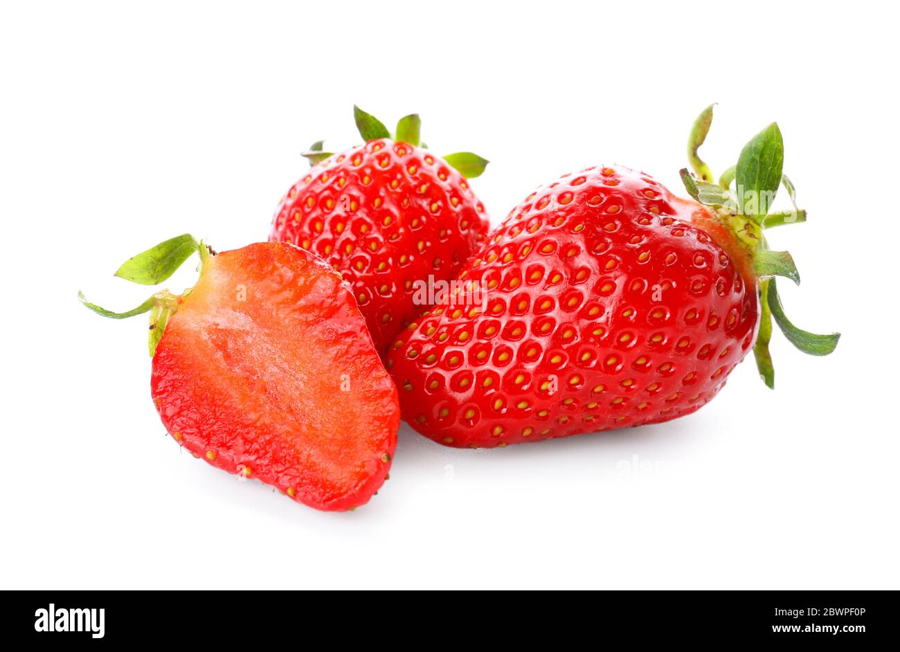 Sweet ripe strawberry on white background Stock Photo - Alamy