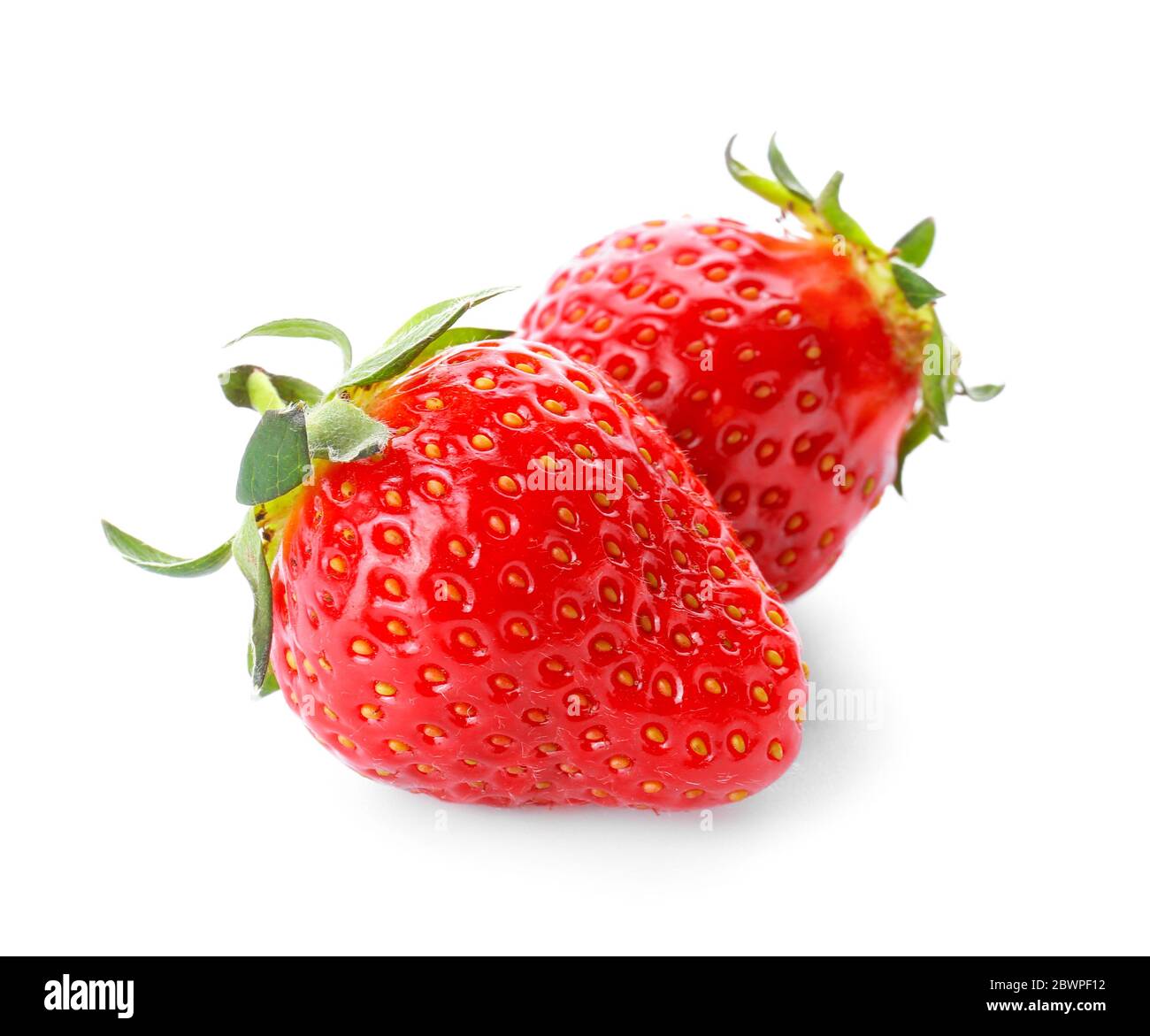 Sweet ripe strawberry on white background Stock Photo - Alamy