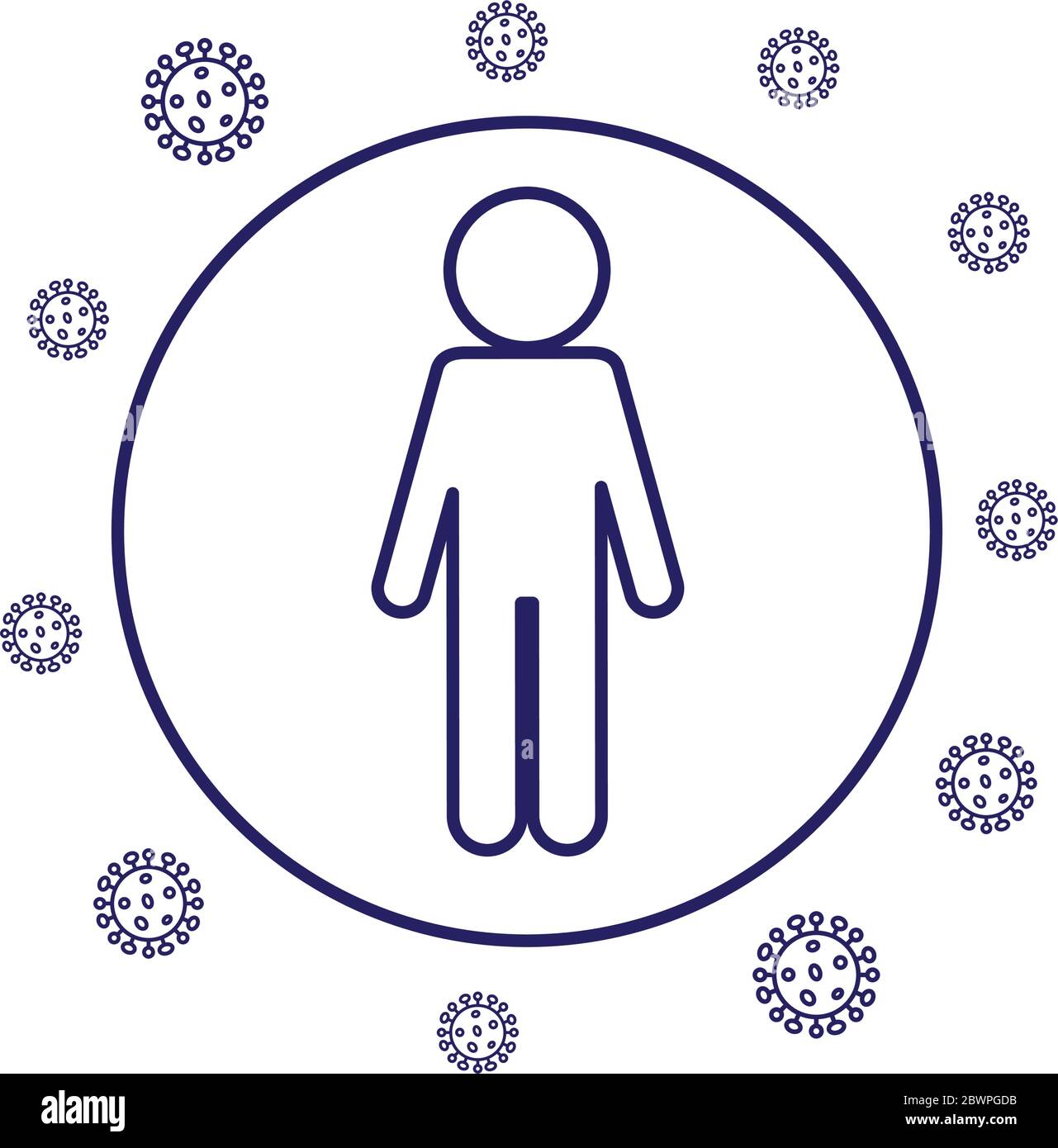 Avatar social distancing line style icon vector design Stock Vector ...