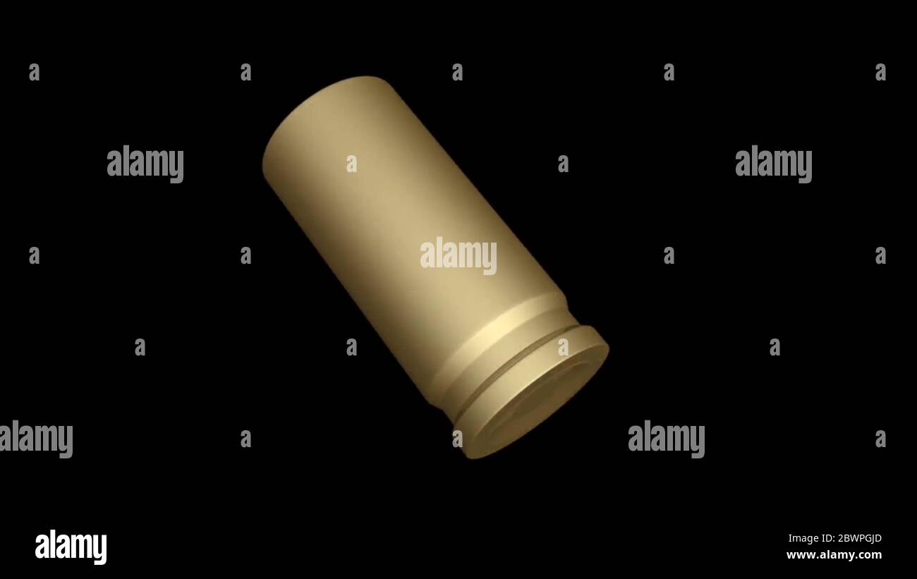 3d empty .45 bullet shell over black background Stock Photo - Alamy