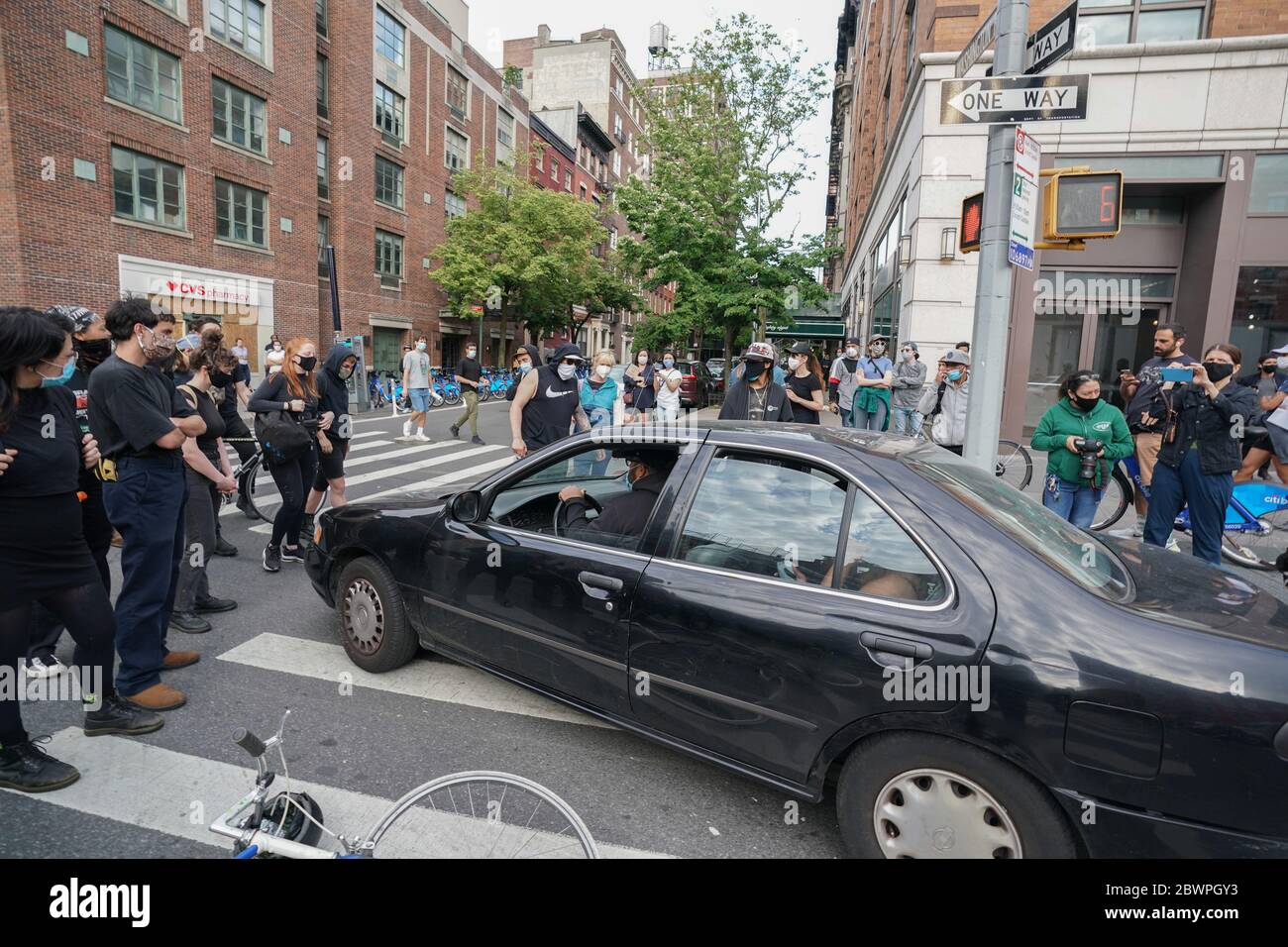 New York, NY, USA. 2nd June, 2020. Protesters demonstrate over the ...