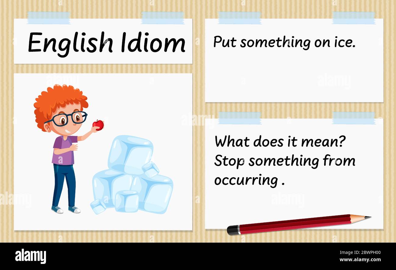 English Idiom Break the Ice Template Stock Vector - Illustration