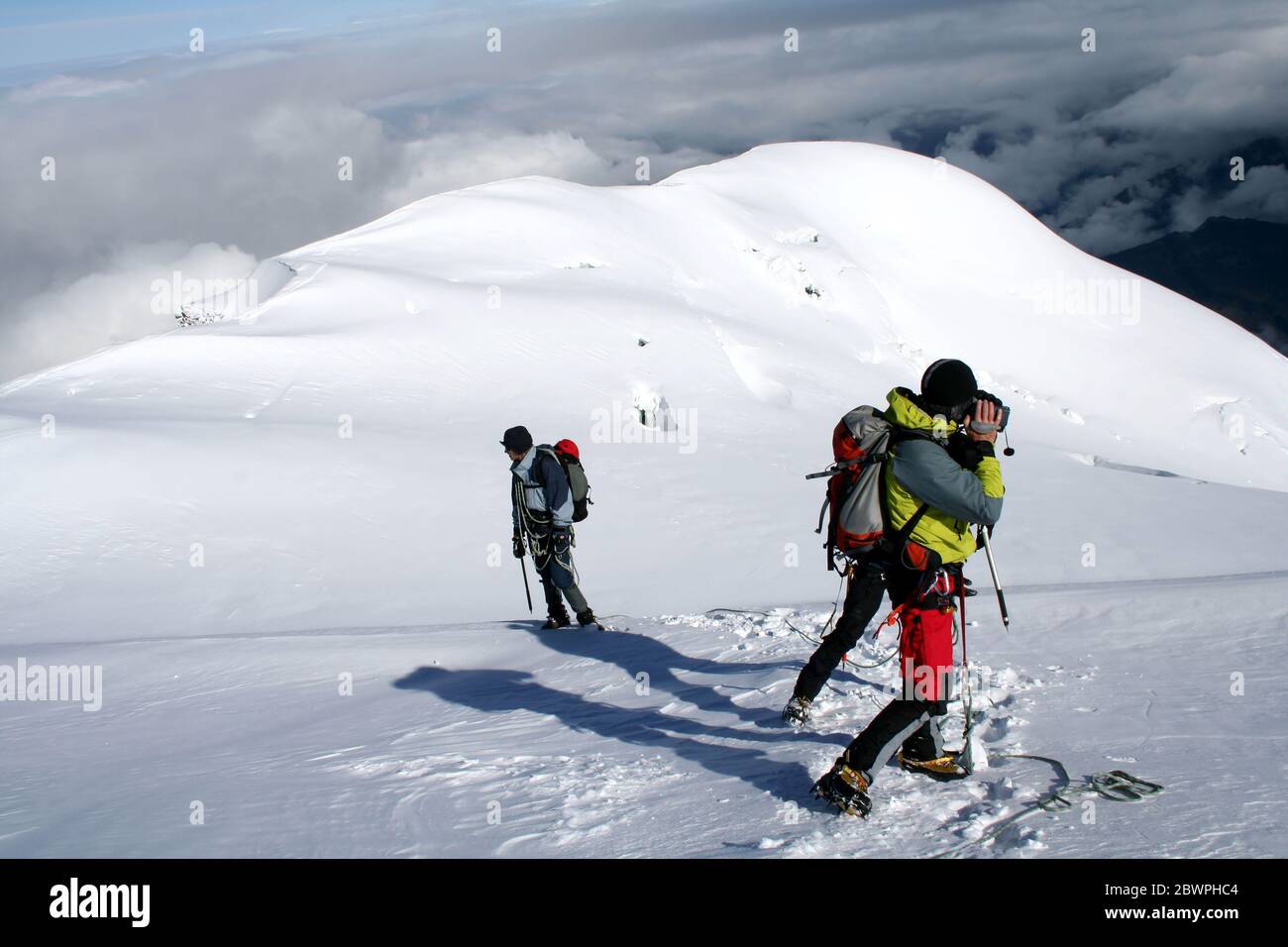 Mountaineers climbing Mont Blanc at Gouter Route in French Alps, France  Stock Photo - Alamy