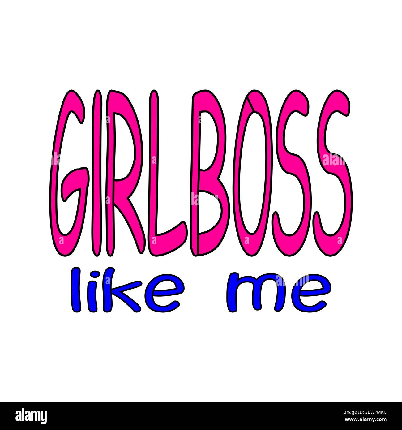 Girl boss, lettering quote vector design for t shirt, apparel, fashion, uniform, etc Stock Vector