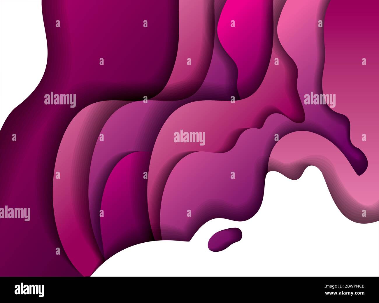 Purple and pink waves background inside frame vector design Stock ...
