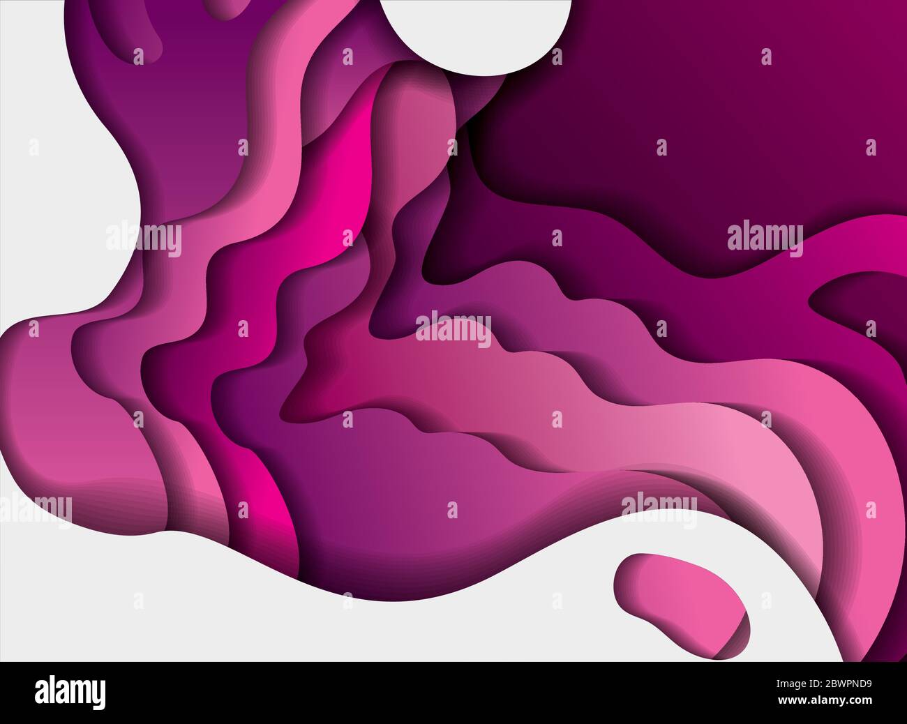 Purple and pink waves background inside frame vector design Stock ...