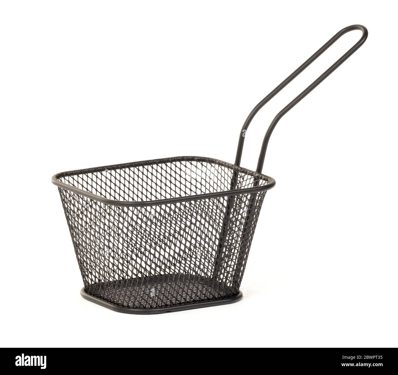 Small wire frying basket isolated on white background Stock Photo Alamy