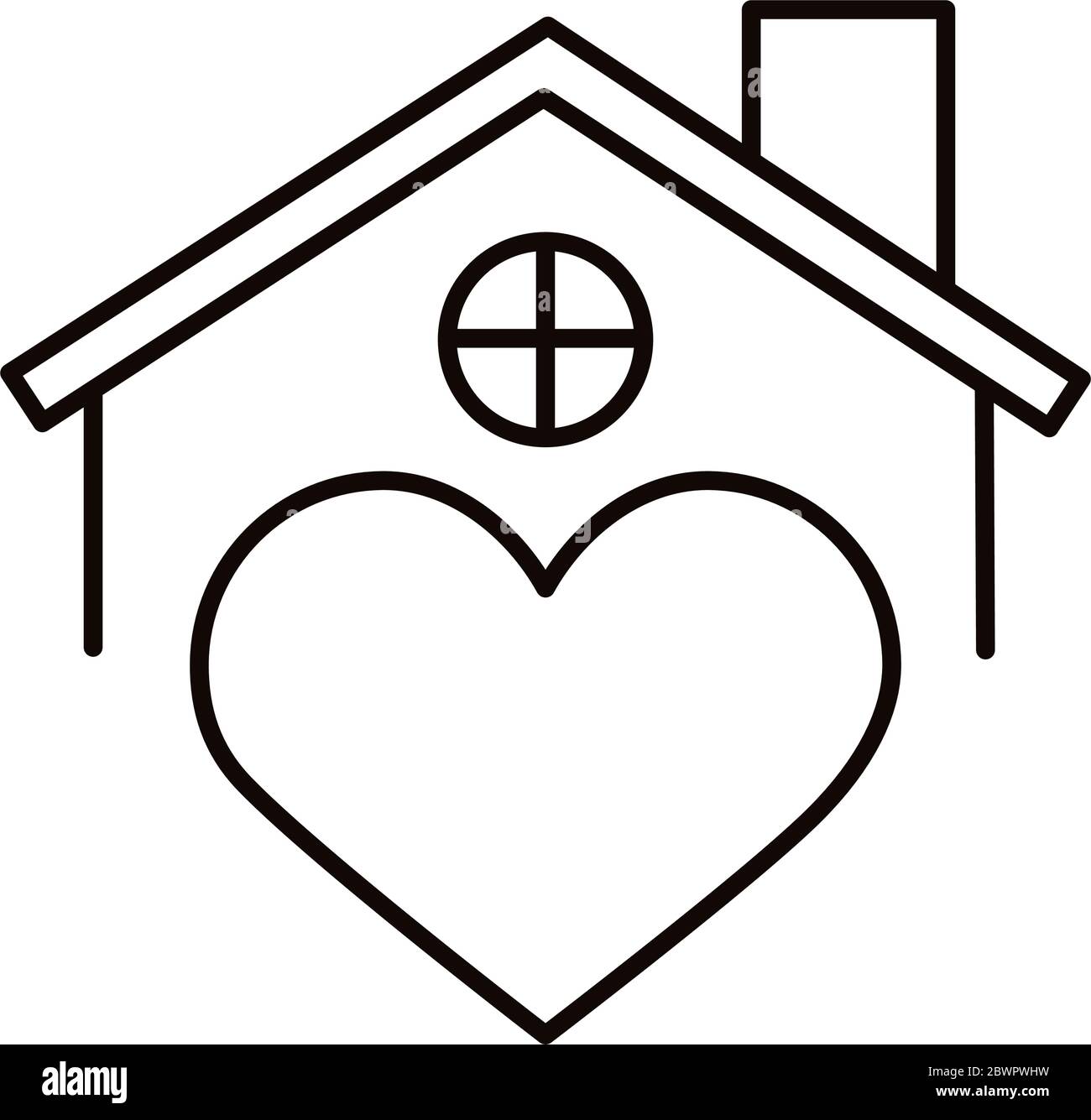 heart in house line style Stock Vector Image & Art Alamy