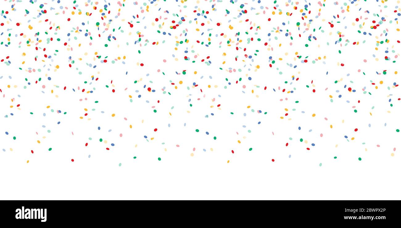 colored falling confetti seamless background for carnival party Stock Vector