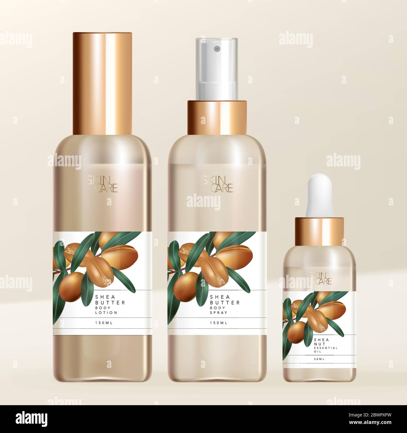 Vector Shea Butter Body Lotion, Spray & Essential Oil with Screw Cap