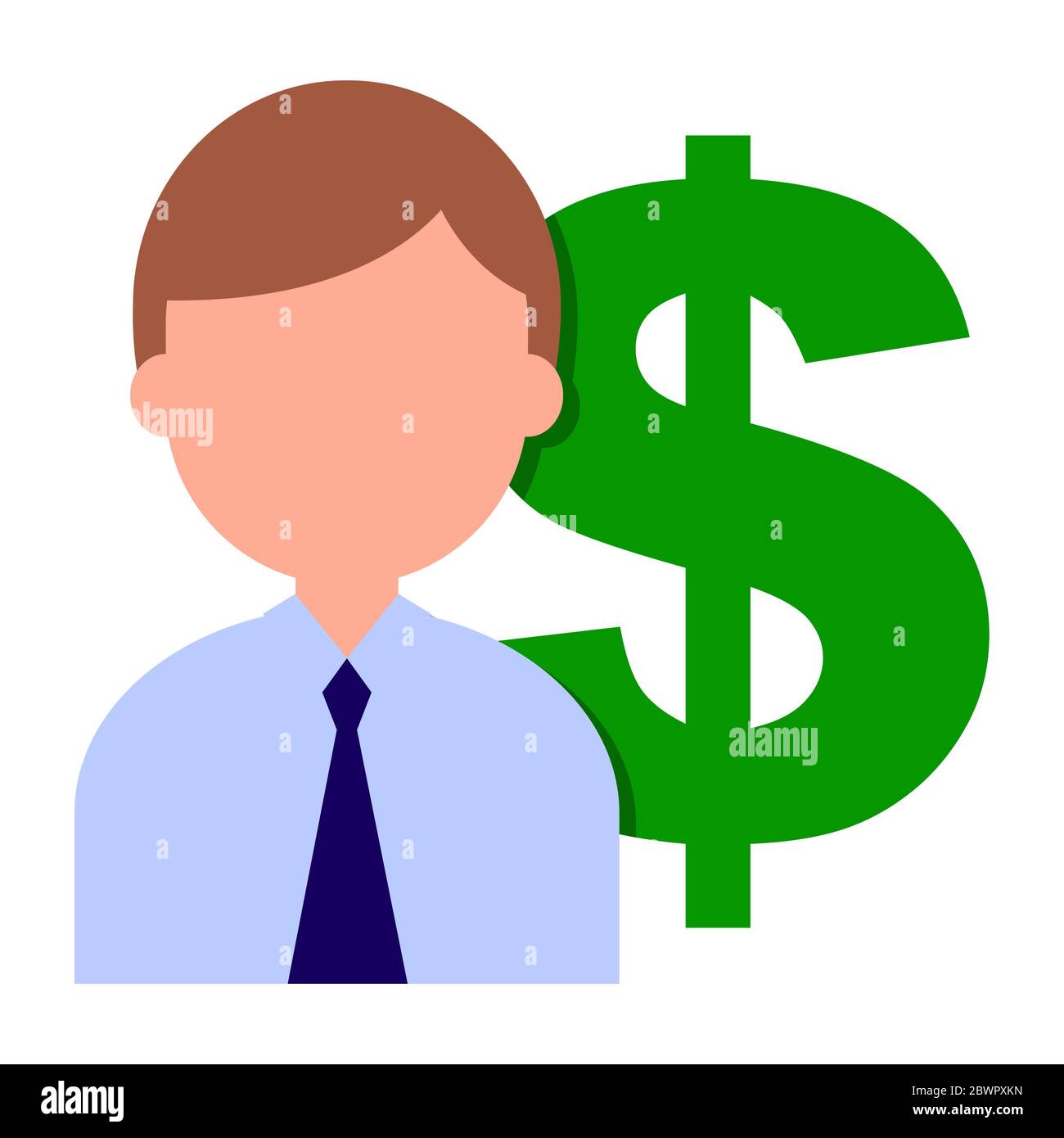 Businessman with dollar sign Stock Photo