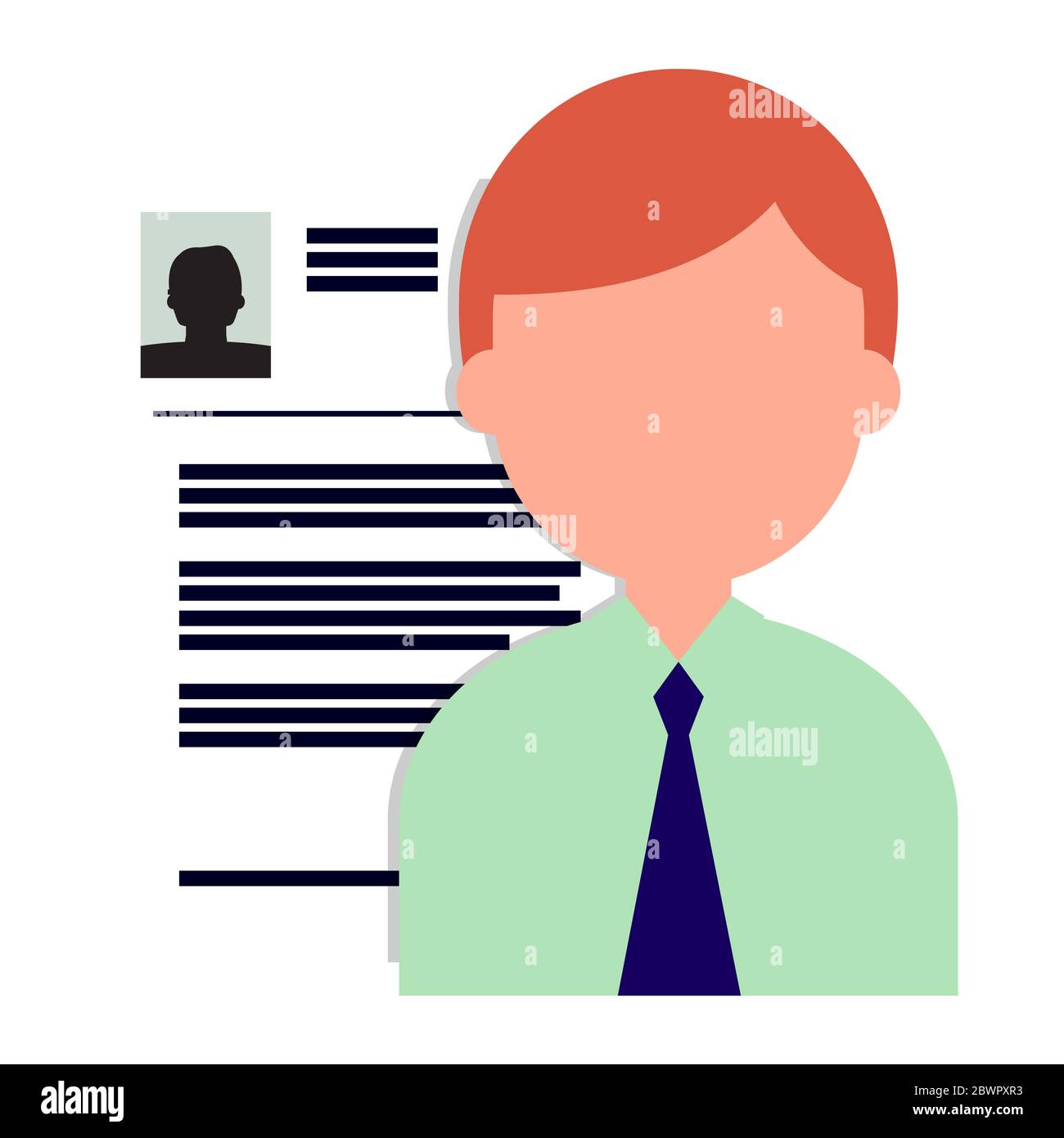 Man with and application form Stock Photo