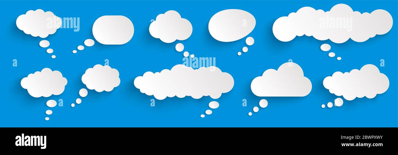illustration of thought bubbles with shadow looking like stickers Stock ...
