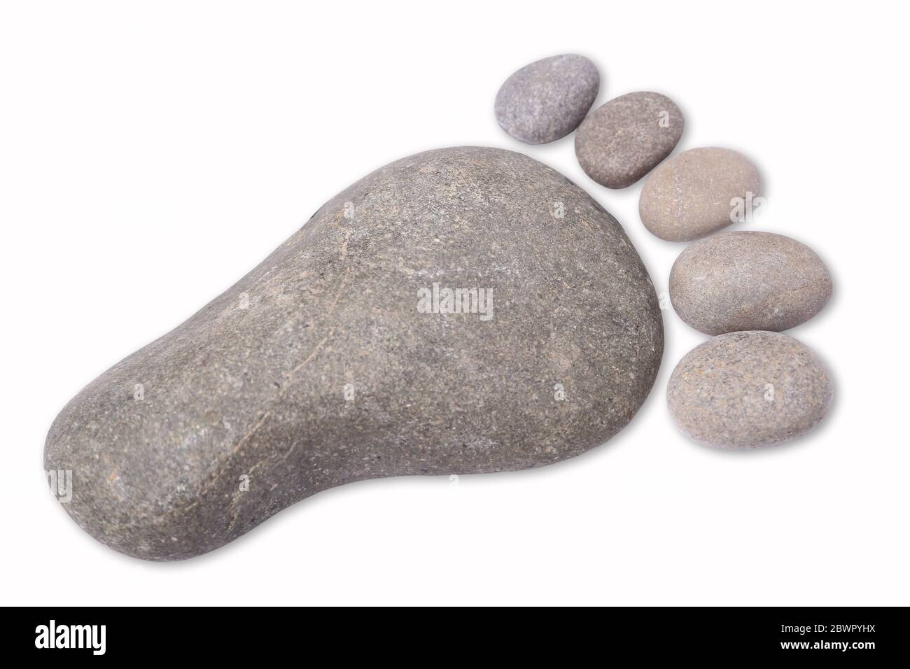 Stones as a footprint, isolated Stock Photo