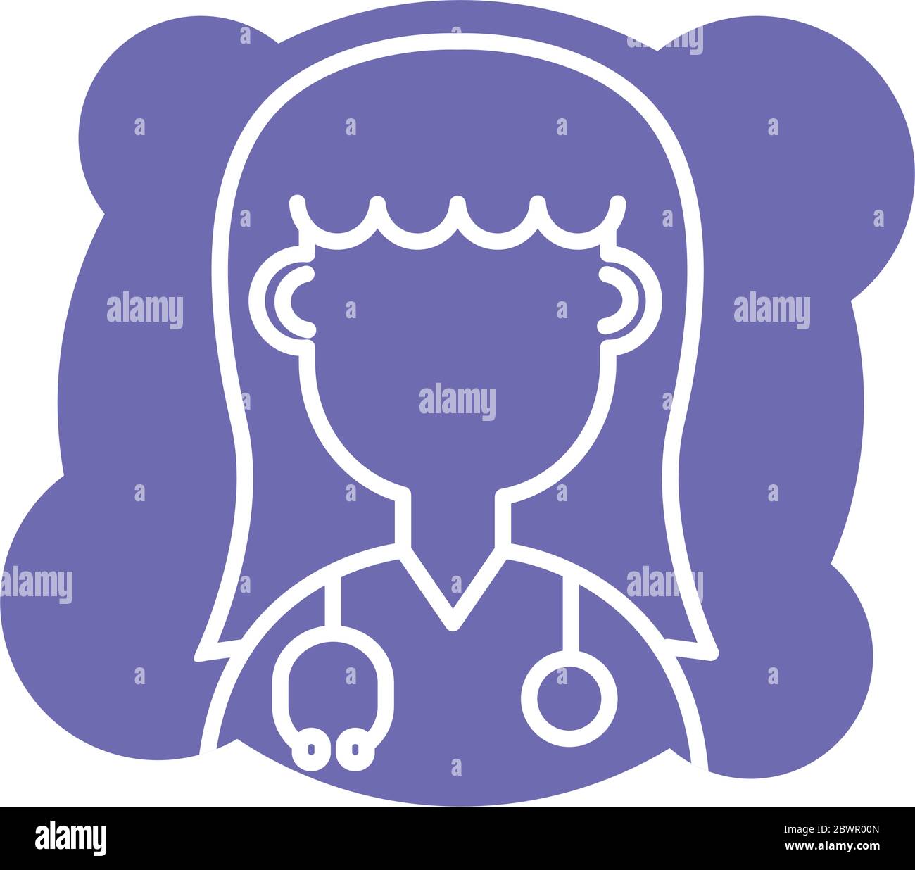 female doctor with stethoscope block style Stock Vector Image & Art - Alamy