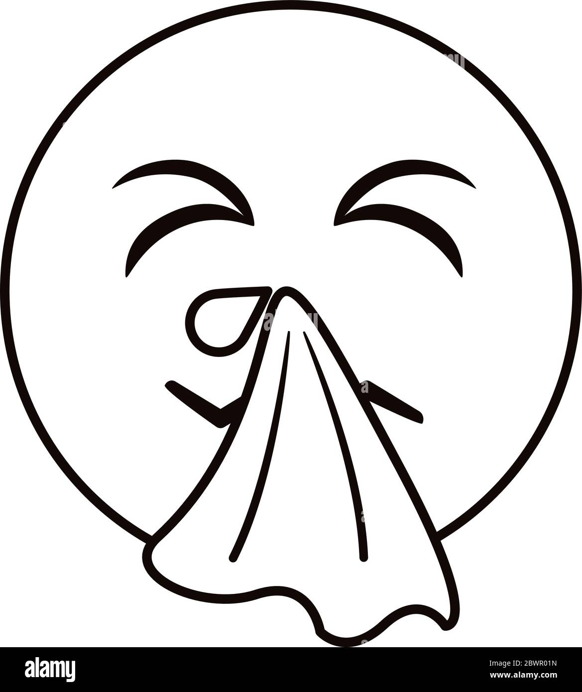 emoji with cold sick line style Stock Vector Image & Art Alamy