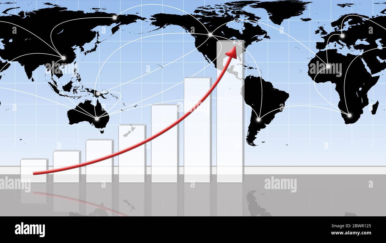 Business Growth Bar Graph with Rising Arrow - 3D Illustration Stock ...