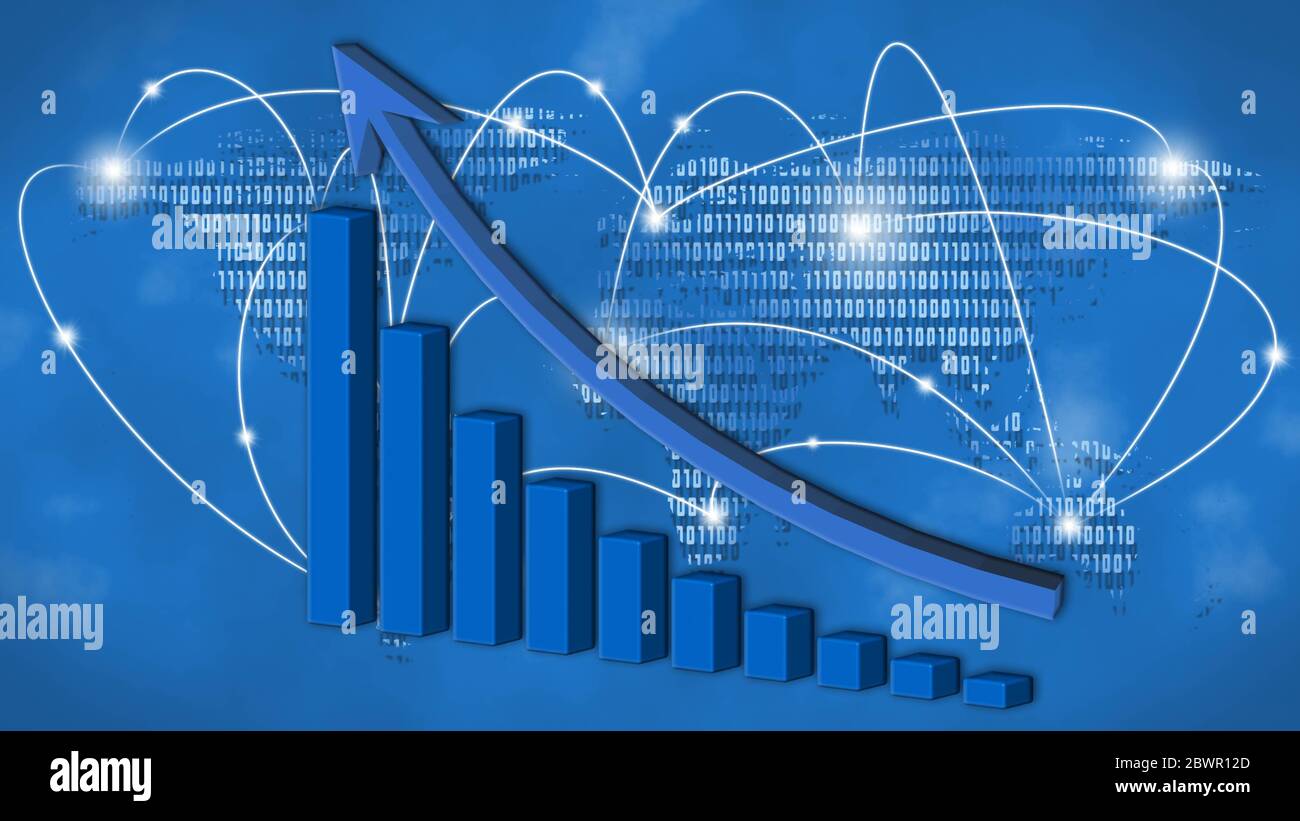 Business Growth Bar Graph with Rising Arrow - 3D Illustration Stock ...