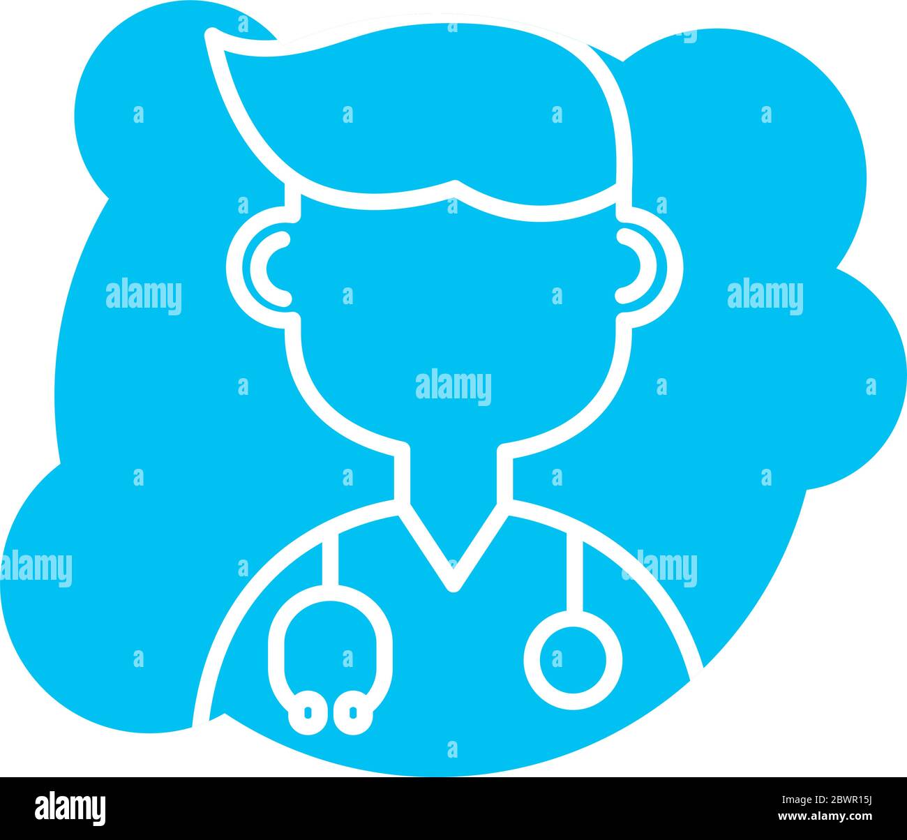 doctor with stethoscope block style icon Stock Vector Image & Art - Alamy
