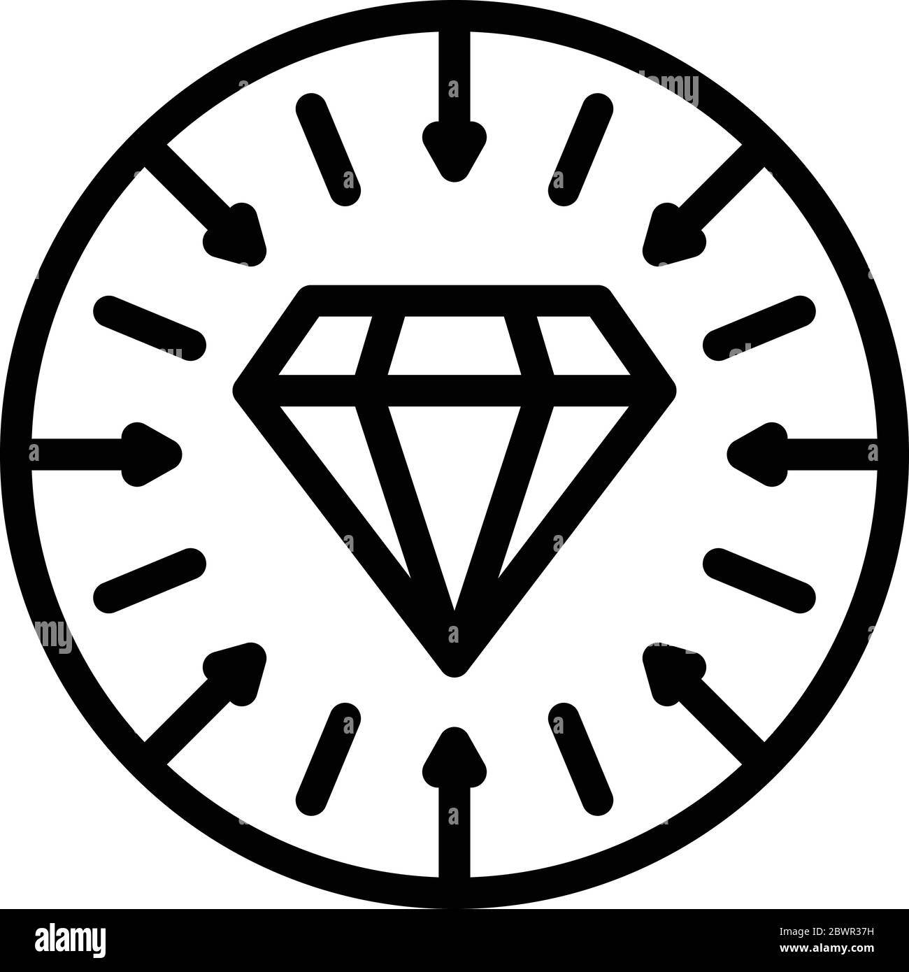 Diamond coin icon, outline style Stock Vector Image & Art - Alamy