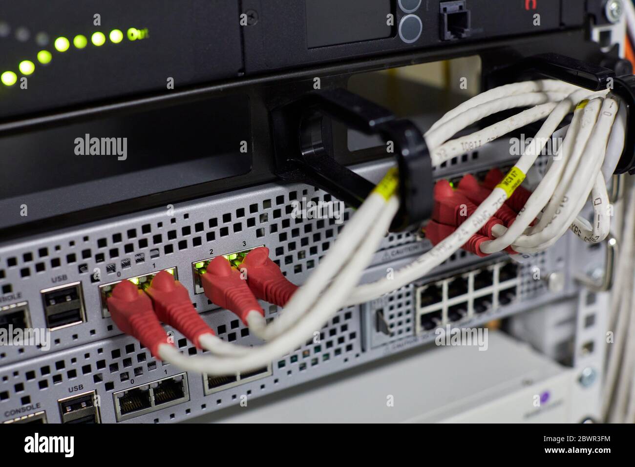 Communication network cabinets, CPD, Data Processing Center Stock Photo