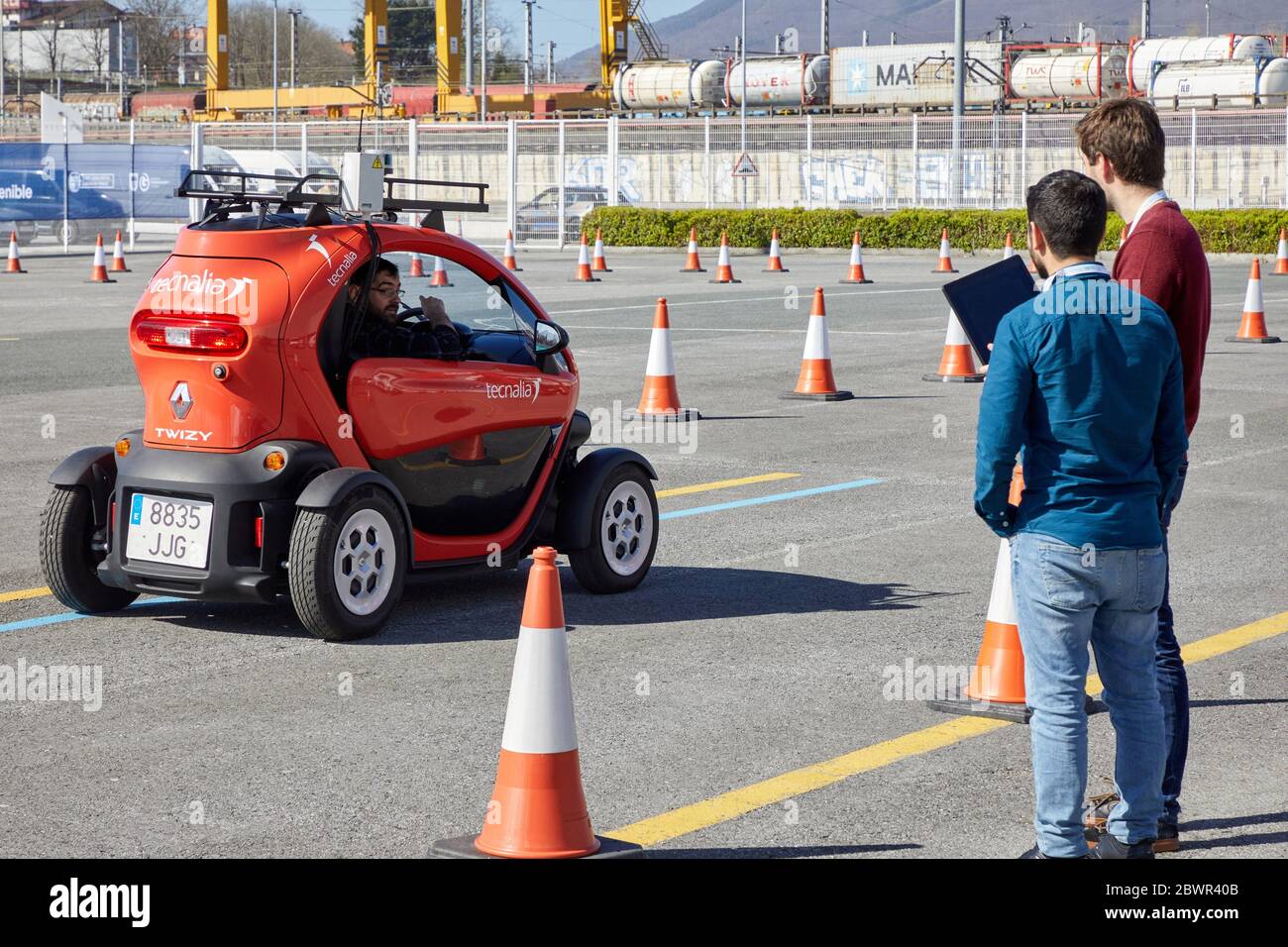 Autonomous driving, Electric car, Go Mobility Exhibition, Professional meeting point of the industrial and digital new mobility, Ficoba, Irun, Stock Photo