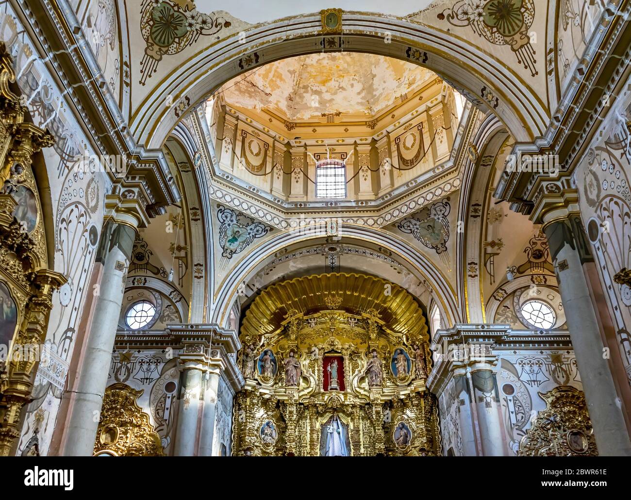 Basilica Golden Altarpiece Dome San Felipe Neri Church Templo de San