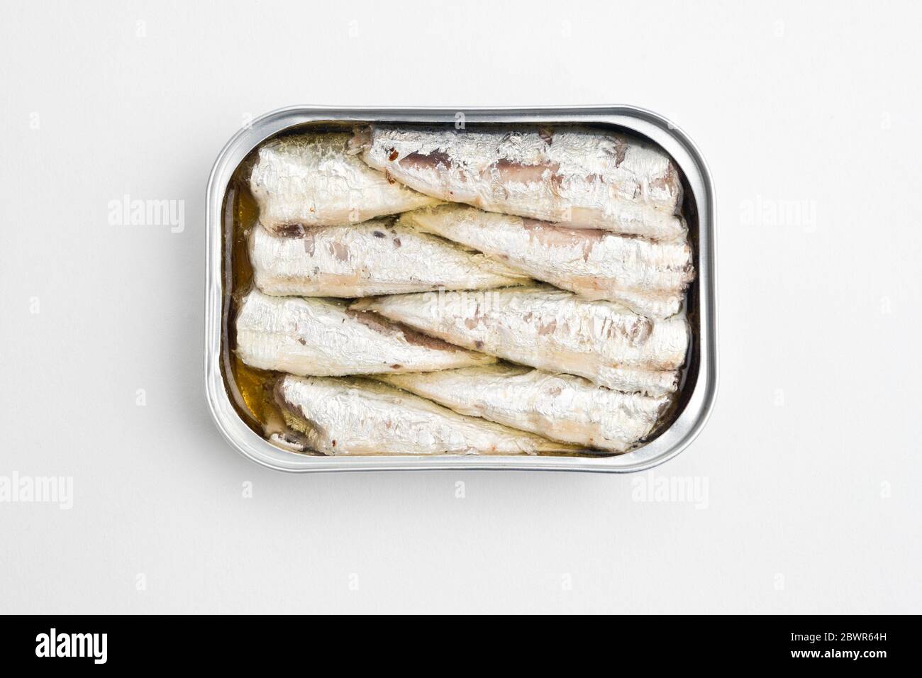 Canned sardines. Immersed in olive oil Stock Photo Alamy