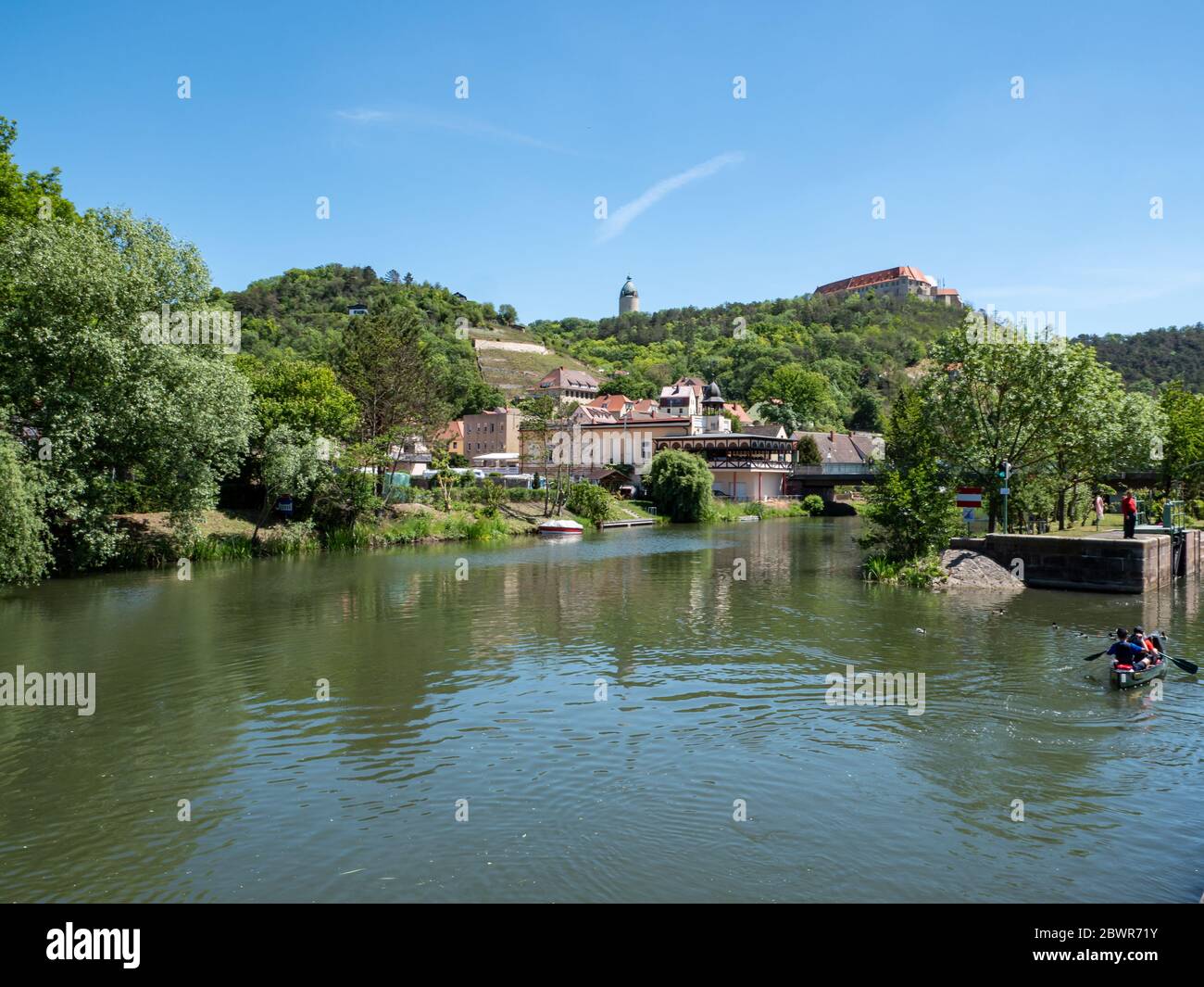 Freyburg Unstrut with a view of the Neuenburg Stock Photo