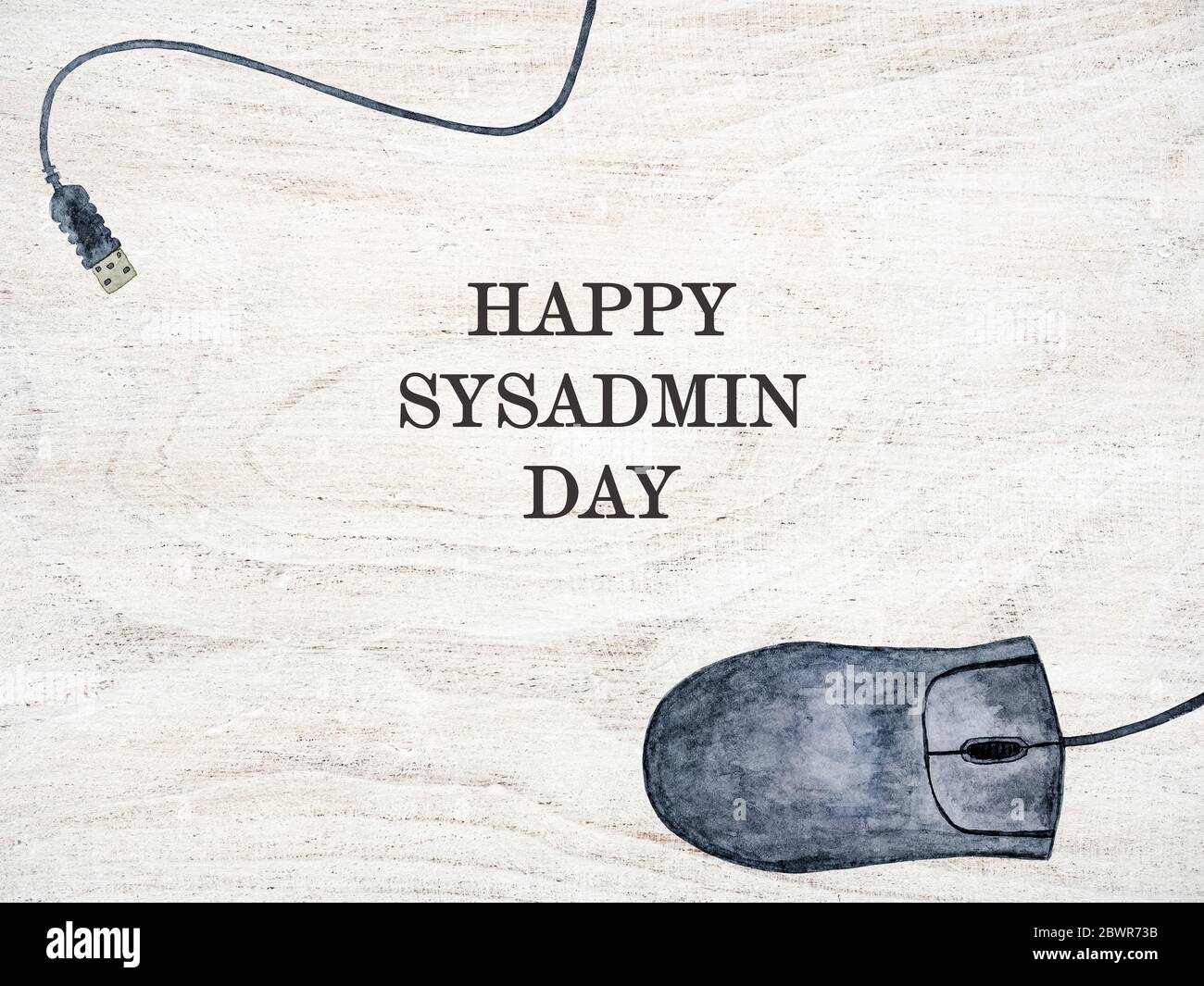 Greeting card for Sysadmin Day. White background Stock Photo