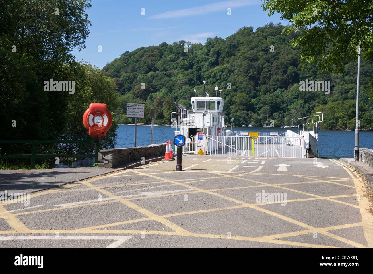 The Lake Windermere Car Ferry, closed due to the Covid19 lockdown