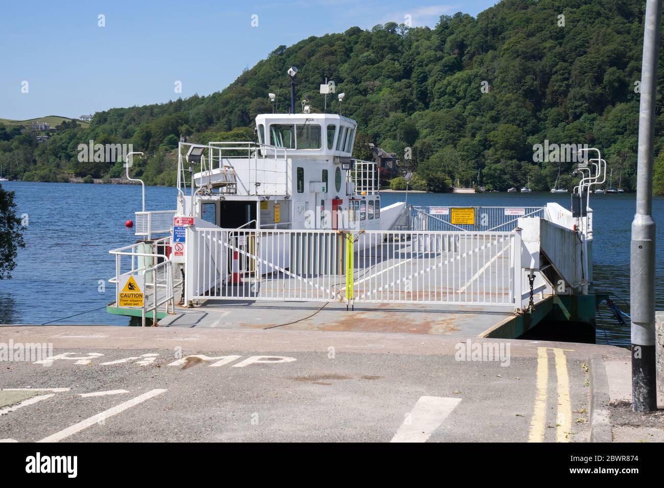 The Lake Windermere Car Ferry, closed due to the Covid19 lockdown