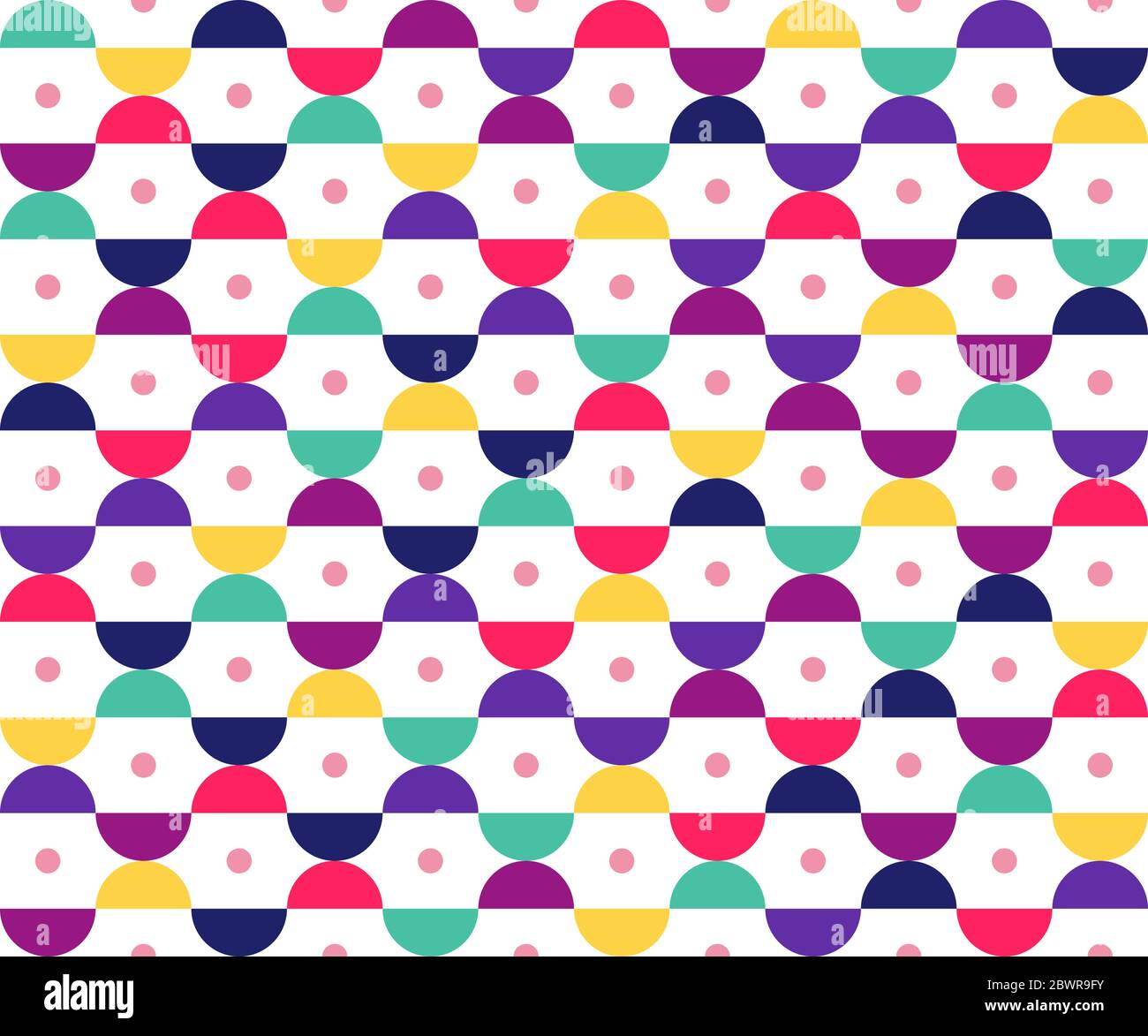 Seamless pattern of colorful geometric and circle modern on white ...