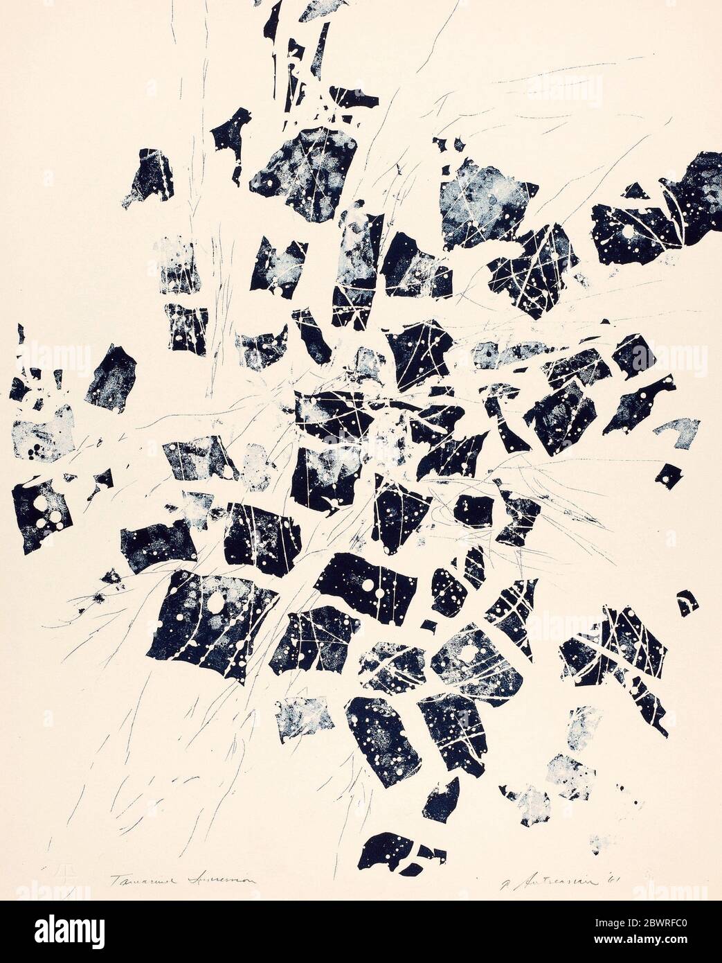 Author: Garo Antreasian. Untitled, plate V from Fragments - 1960/61 - Garo Antreasian (American, born 1922) printed by Garo Antreasian published by Stock Photo