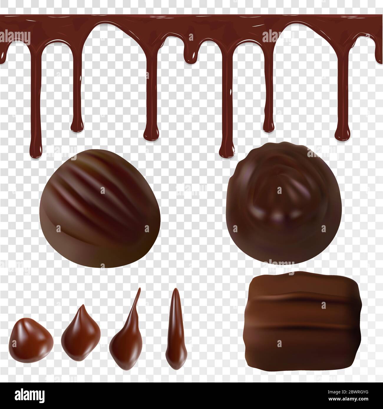 A set of chocolate objects for billets to create a corporate identity  design. Shokaladnye drops, chocolate cream and chocolate candy. Vector  Stock Vector Image & Art - Alamy