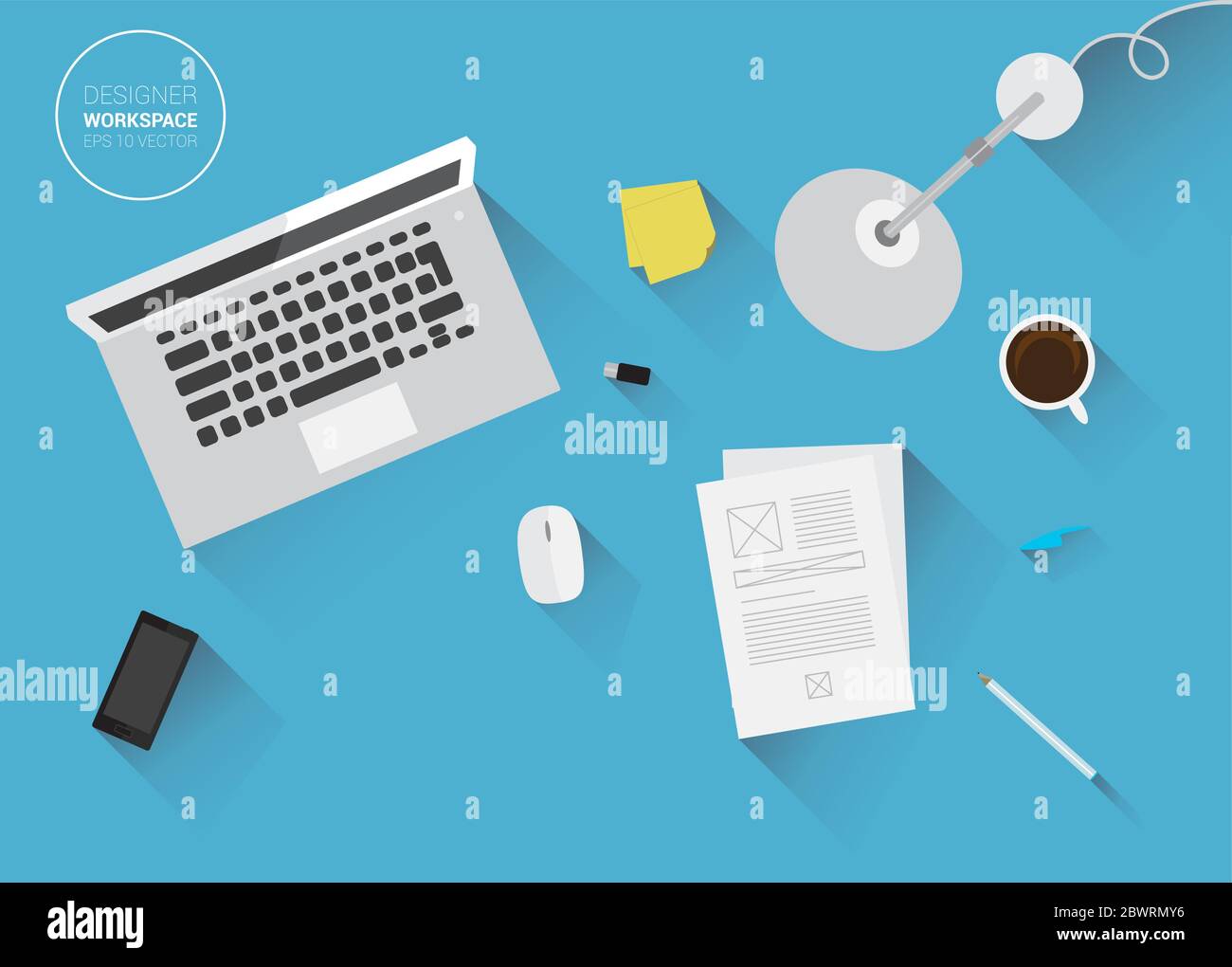 Designer Workspace Stock Vector