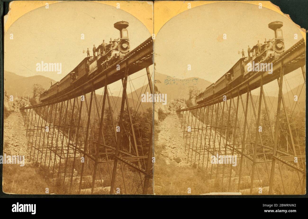 Frankenstein Trestle And Train P O R R Crawford Notch Kilburn B W Benjamin West 17 1909 Photographer Robert N Dennis Collection Stock Photo Alamy