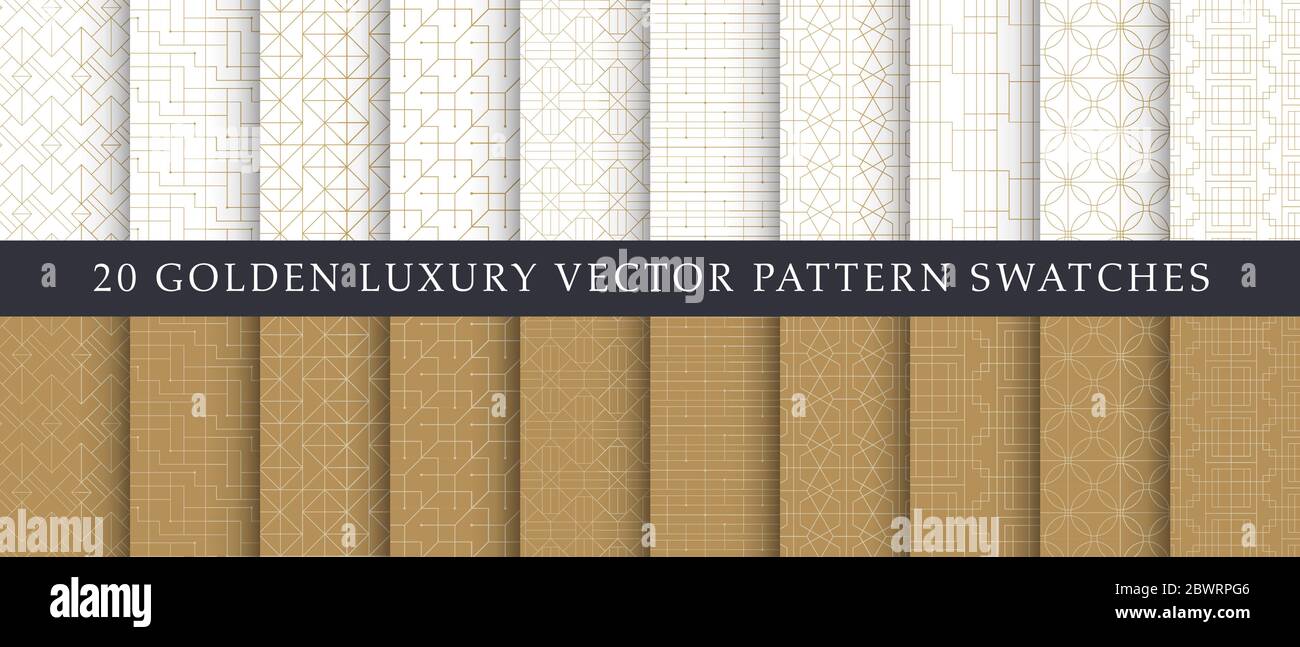 Luxury elegant geometric vector patterns pack Stock Vector