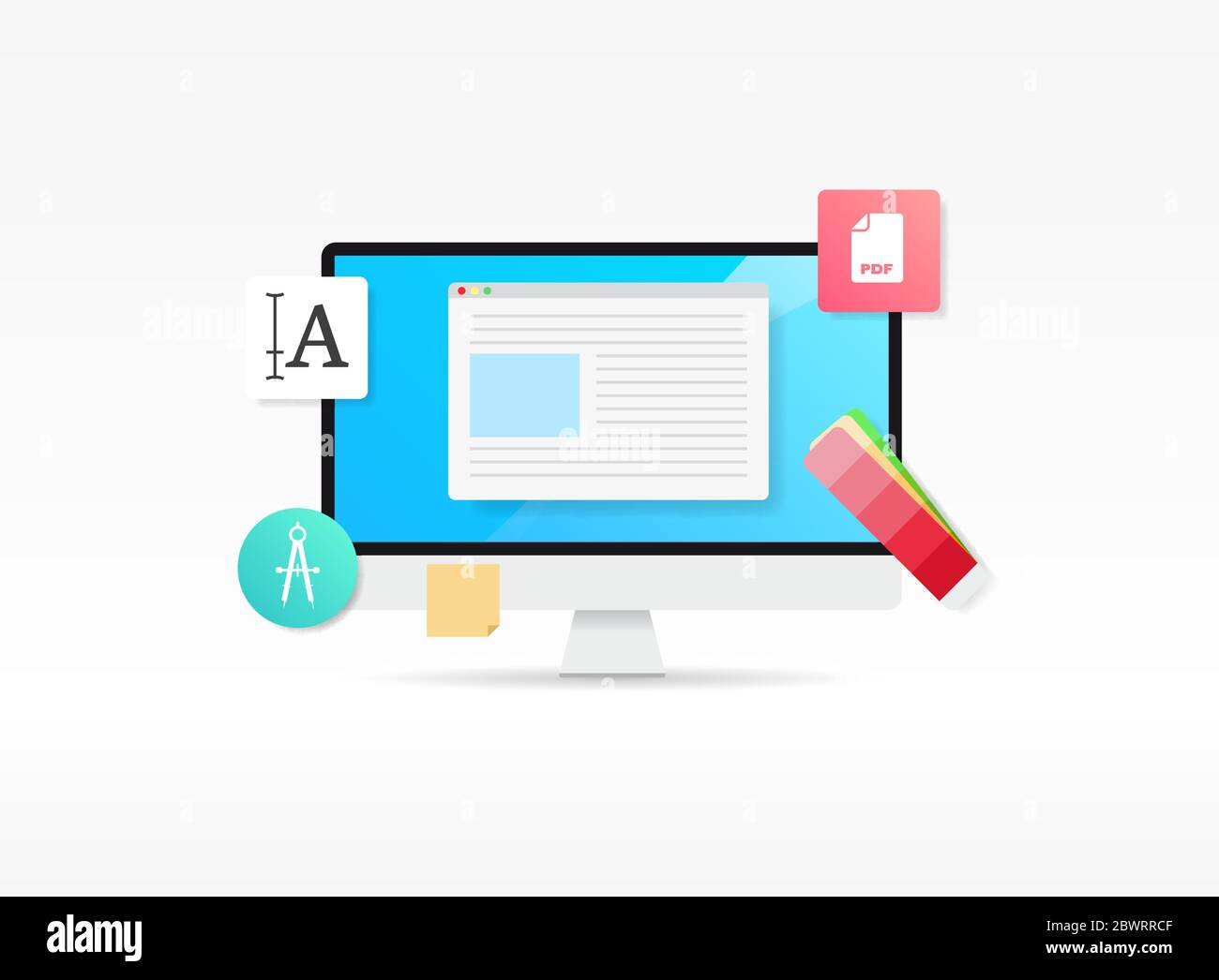 Flat isometric desktop computer hi-res stock photography and images - Alamy