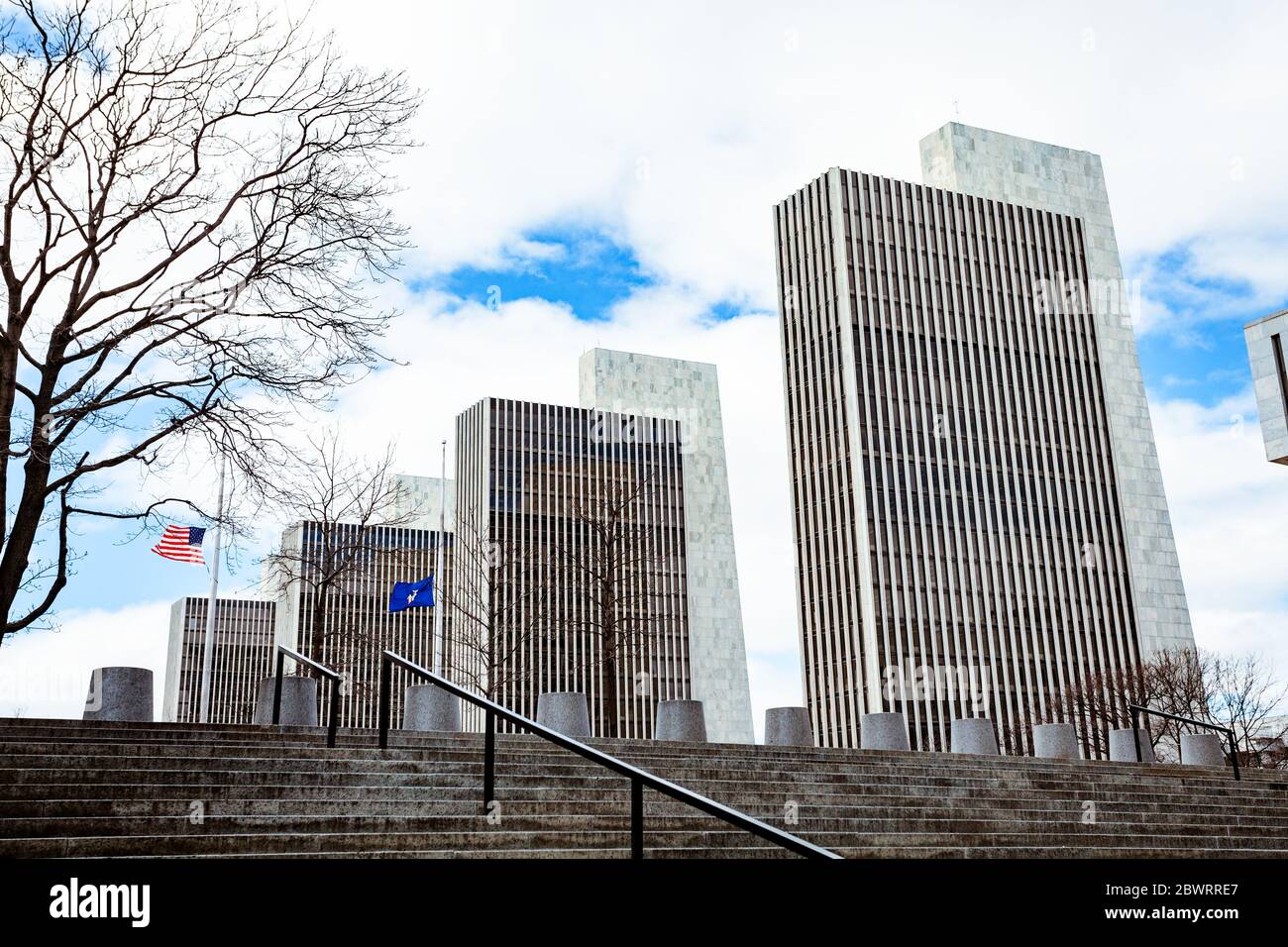 Empire State Plaza park panorama and government building in Albany, NY Stock Photo