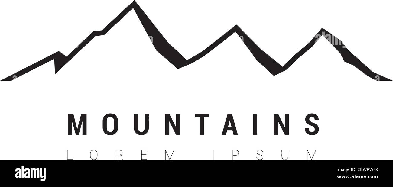Mountain Logo Black & White Stock Vector