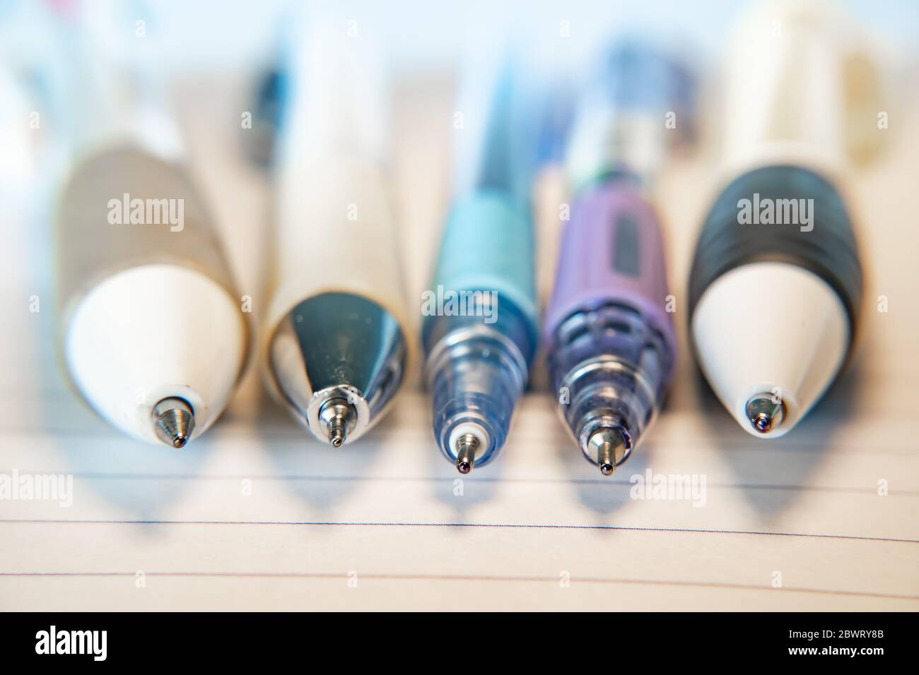 A group of ballpoint pens Stock Photo
