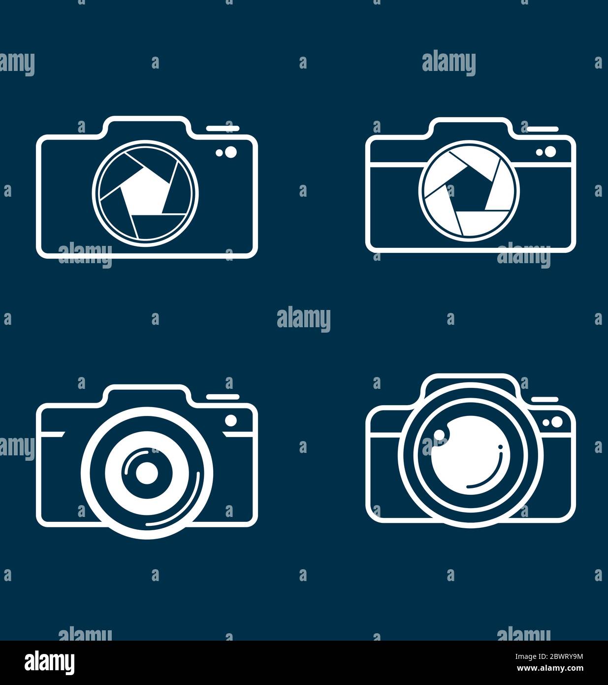 Camera icons set for photographers. Photography camera icon set vector eps Stock Vector