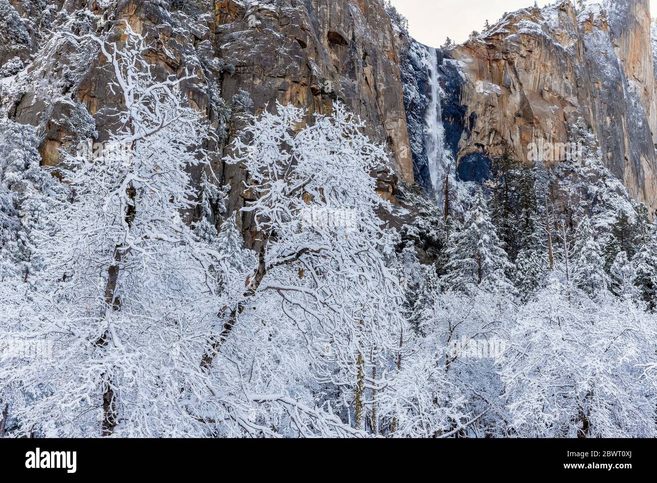 Bridalveil Fall In Winter Yosemite National Park Ca Usa World Location Stock Photo Alamy