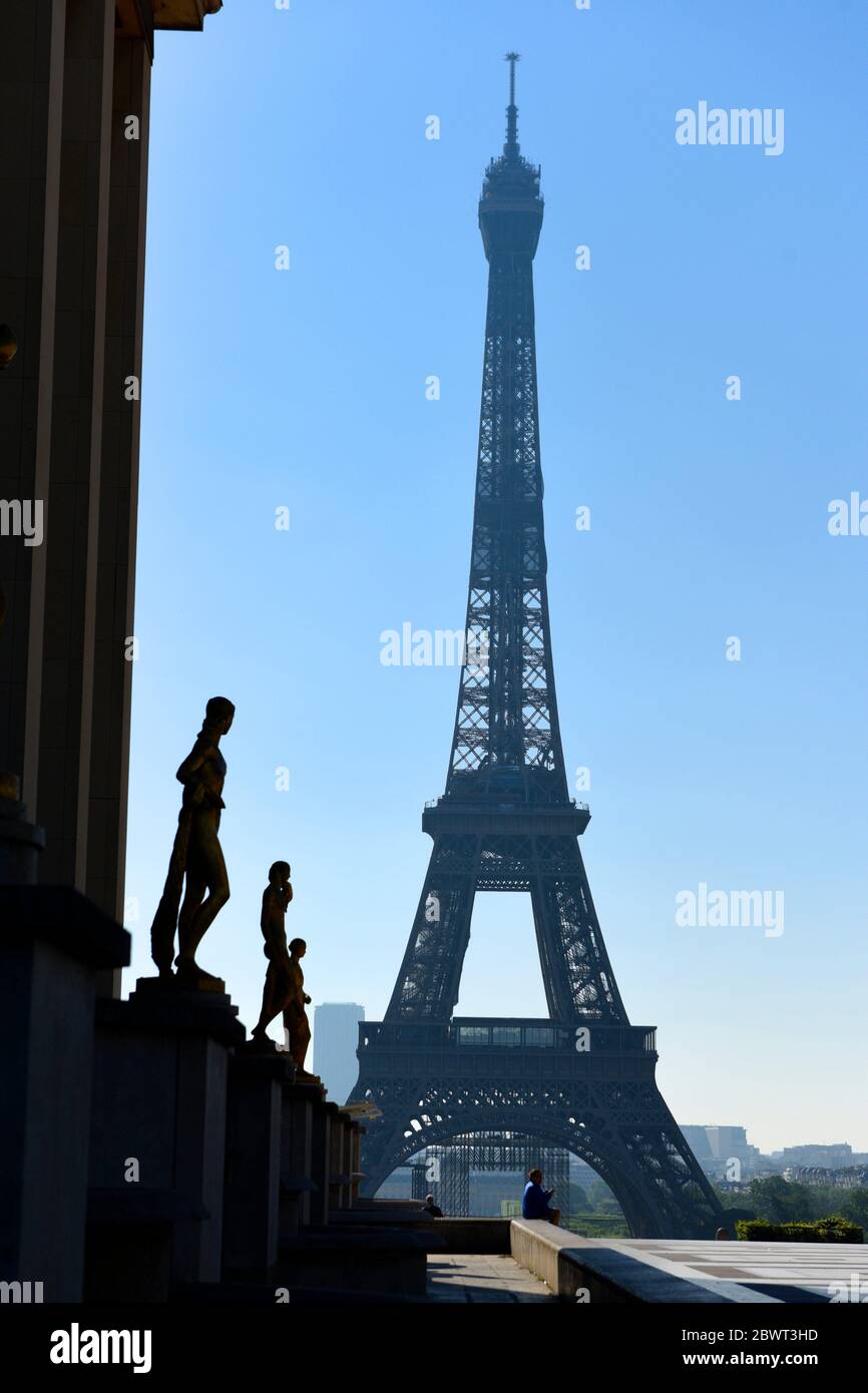 Eiffel tower during Covid-19 pandemic,Paris,France. Stock Photo