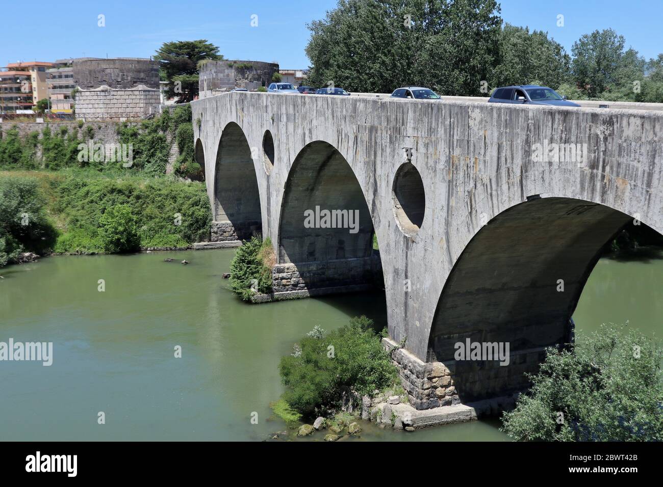 Capua - Arcate del Ponte Romano da Via Riviera Volturno Stock Photo