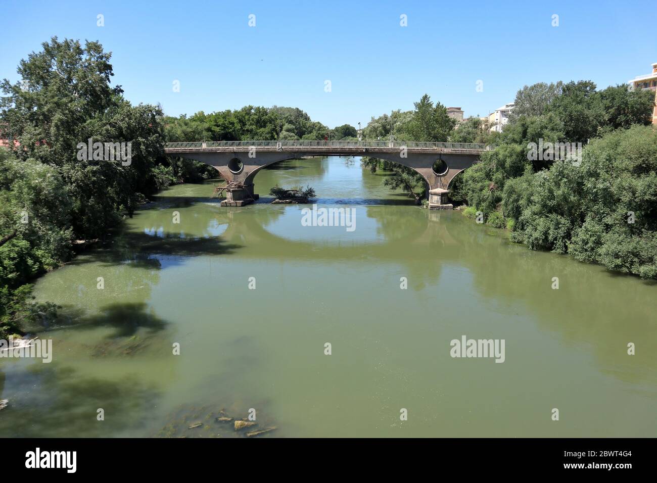 Capua - Fiume Volturno dal ponte romano Stock Photo