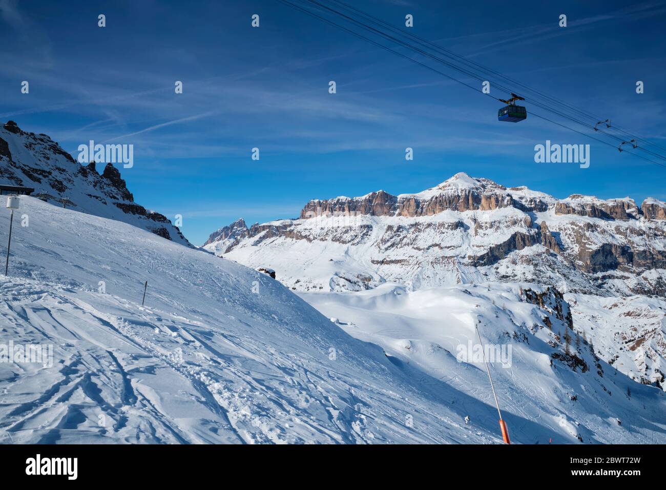 Ski resort in Dolomites, Italy Stock Photo - Alamy