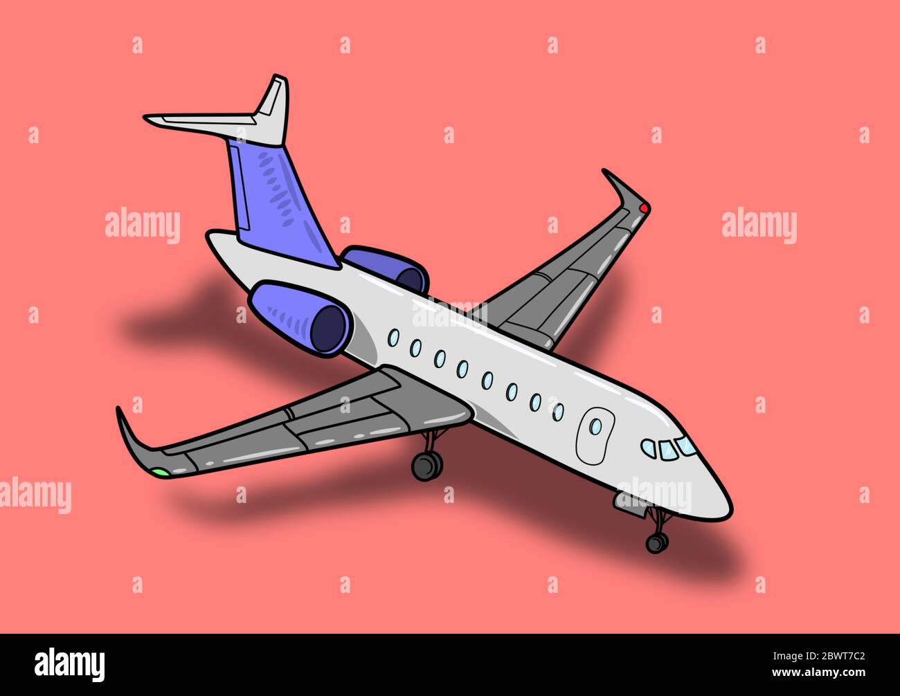Airplane on pink background Stock Photo