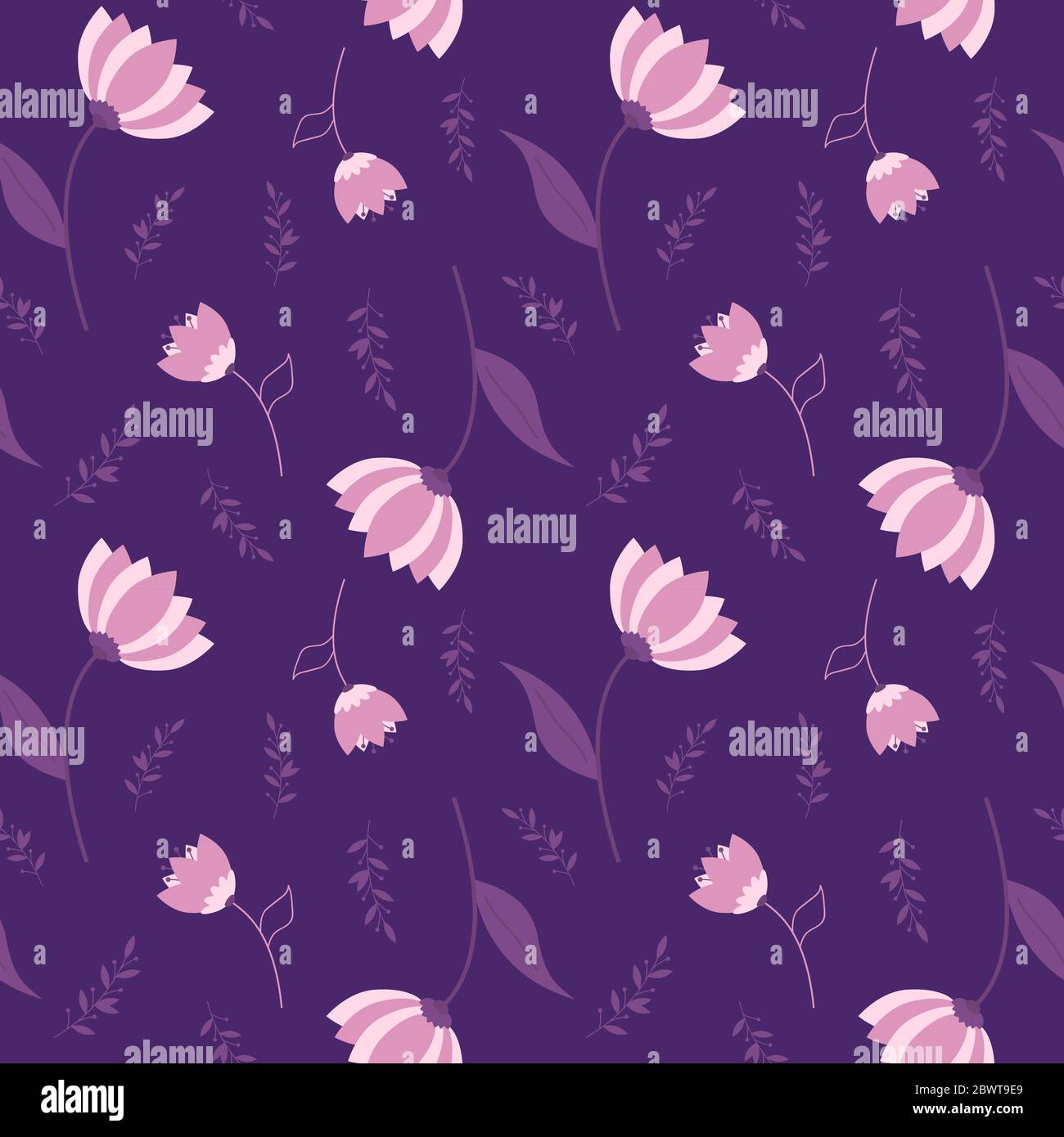 Seamless vector floral pattern in trendy color Stock Vector Image & Art ...